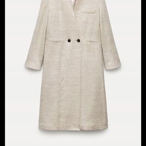 Zara Cream Double-Breasted Trench Coat